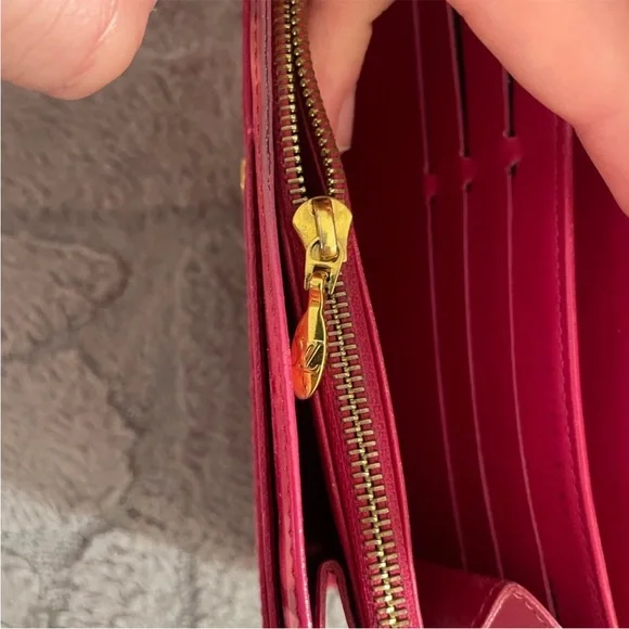 Louis Vuitton Red Floral Vernis Wallet
